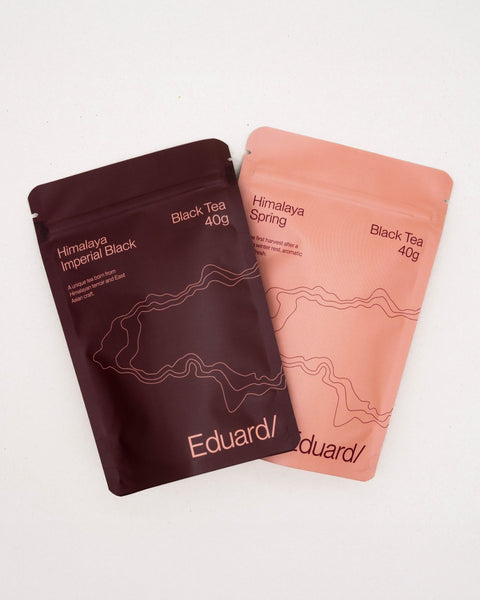 Nepal Selection: pouches of Himalaya Imperial Black and Himalaya Spring